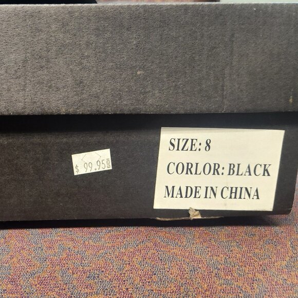 Black Suede Rhinestone Boots Size 8 - Picture 7 of 7